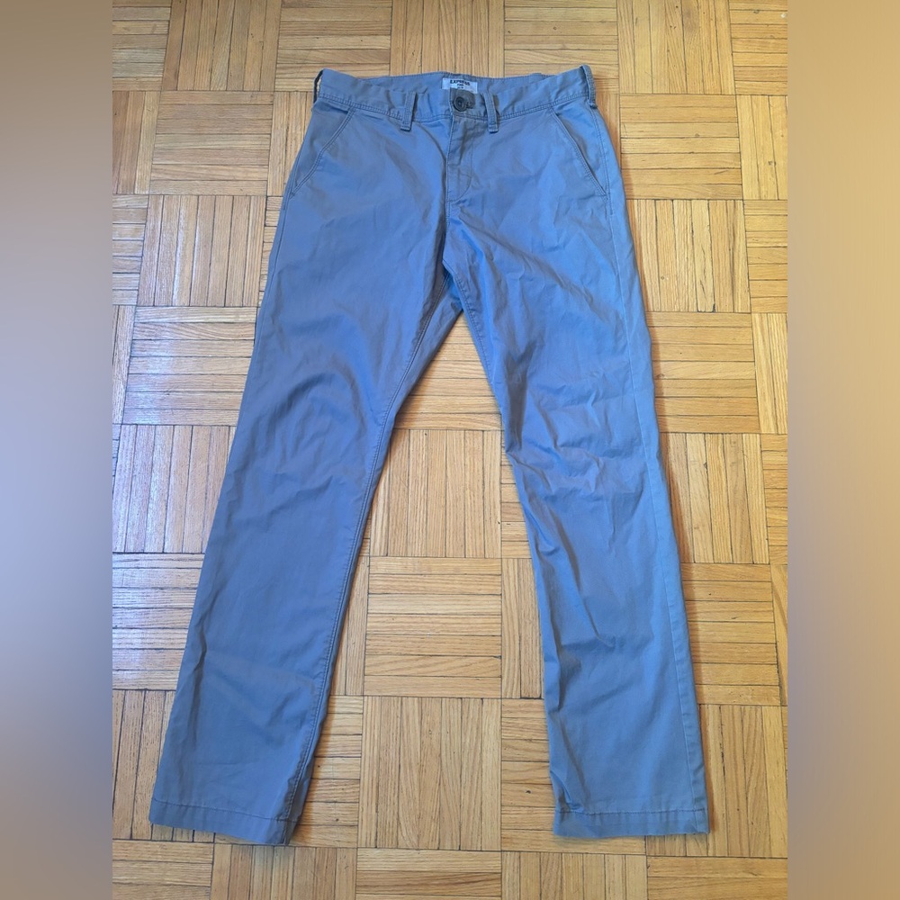 Men’s Express Grey Chinos Skinny Fit Size 29 x 30 Khakis